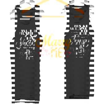 Will You Marry Me Ideas Sign Marriage Proposal Wedding Tank Top - Monsterry