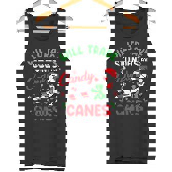 Will Trade Students For Candy Canes Teacher Christmas Tank Top - Monsterry