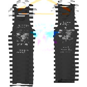 World Map Idea For Travellers & Travel Bloggers Tank Top - Seseable