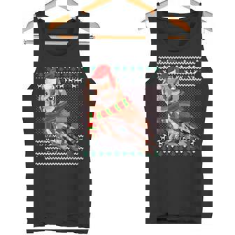 Xmas Santa Hat Eastern Screech-Owl Ugly Christmas Tank Top - Monsterry