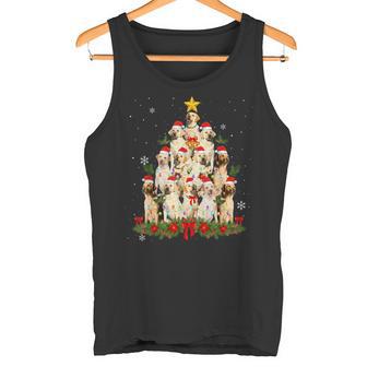 Yellow Labrador Christmas Tree Dog Lights Matching Pajama Tank Top - Monsterry