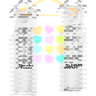 3K Teacher Valentines Day Pastel Hearts Teach School Tank Top - Monsterry