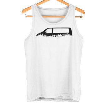 4X4 Offroad Camping T6 Outdoor Silhouette Nature Camping 4Wd Gray Tank Top - Geschenkecke