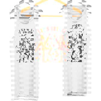 Aesthetic Christmas Light & Nut Cracker Let's Get Lit Xmas Tank Top - Monsterry