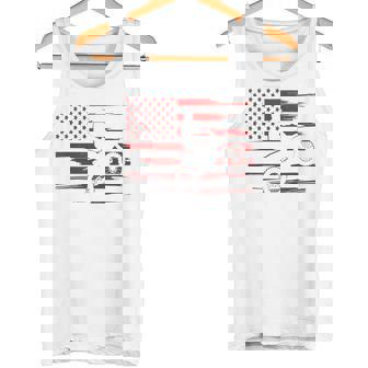 American Flag Dirt Bike Apparel Dirt Bike Motocross Tank Top - Monsterry