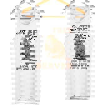 Beaver Animal Save a Tree Eat a Beaver Tank Top - Monsterry