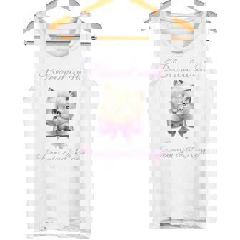 Blessed With Beauty And Rage Cute Cat Feminist Quote Tank Top - Monsterry
