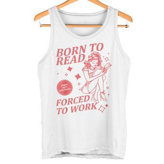 Born To Read Forced To Workintage Retro Books Tank Top - Geschenkecke