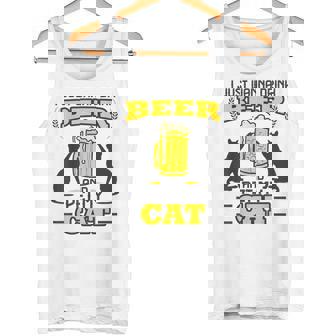 Buveur De Bière Amusant Pour Amateur De Chat Débardeur e - Cadeauxyz