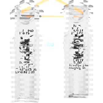 Cat Lover It's Fine I'm Fine Everything Is Fine Tank Top - Monsterry