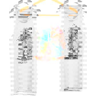 Cat t Featuring a Watercolor Cat In Paris Tank Top Tank Top - Monsterry