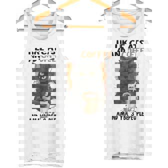 I Like Cats And Coffee And Maybe 3 People Love Cats Tank Top - Monsterry
