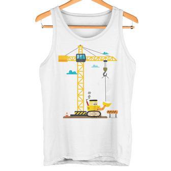 Children's 2Nd Birthday Boys With Crane And Digger Construction Site Tank Top - Geschenkecke