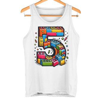 Children's 5Th Birthday With Building Blocks Idea Tank Top - Geschenkecke