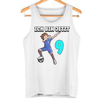 Children's Ich Bin Jetzt 9 Football Boy Dabbing 9Th Birthday Tank Top - Geschenkecke