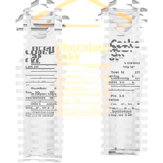 Chocolate Cake Nutritional Facts Christmas Tank Top - Monsterry