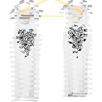 Corazón De Notas Musicales Negras Camiseta sin mangas - Regaloses
