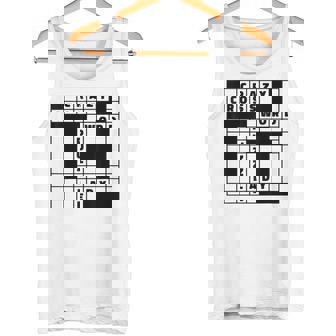 Crazy Crossword Puzzle Lady Crossword Puzzles Tank Top - Monsterry