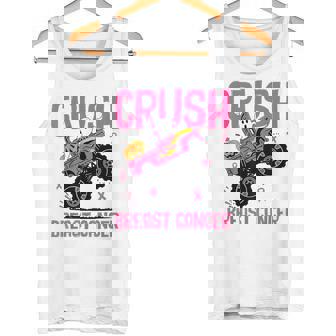 Crush Breast Cancer Awareness Monster Truck Halloween Kids Tank Top - Monsterry