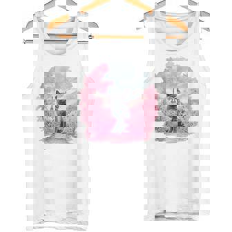 Cute Cherry Blossom Cat In Paris Tank Top Tank Top - Monsterry