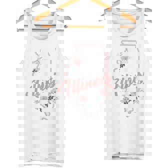 Cute Illinois State Floral Rose Tank Top - Monsterry