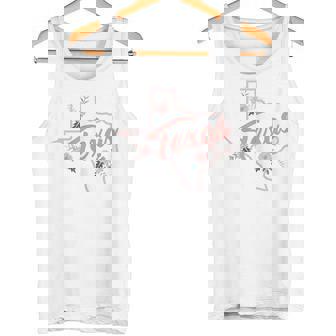 Cute Texas State Floral Rose Tank Top - Monsterry