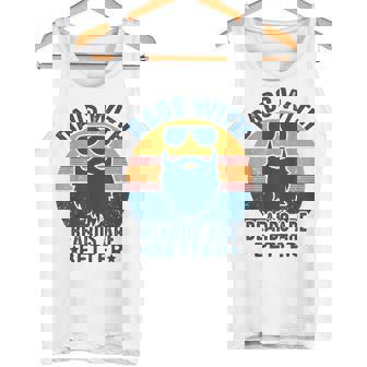 Dads With Beards Are Better Vintage Father's Day Joke Tank Top - Monsterry