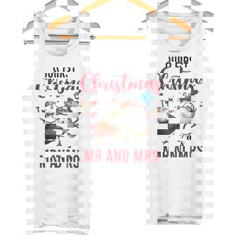 Dancing Snowman Our First Christmas Mr And Mrs Cute Couples Tank Top Tank Top - Monsterry