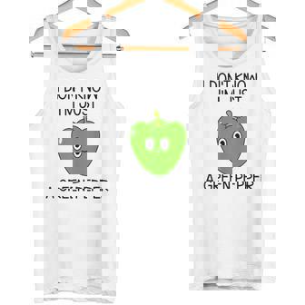 I Don't Know I'm Just A Green Pepper Cute Green Pepper Tank Top - Monsterry