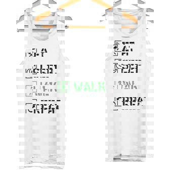 Eat Sleep Walk Repeat Walker Walking Exercise Premium Tank Top - Monsterry