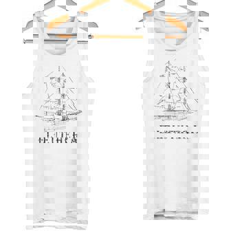 Eleuthera Bahamas Vintage Retro Blueprint Sailboat Vacation Tank Top - Monsterry