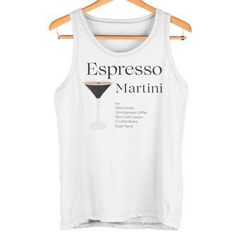 Espresso Martini With Recipe And Glass Tank Top - Geschenkecke