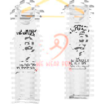 In February We Wear Red Heart Disease Awareness Tank Top - Monsterry