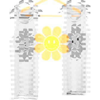Fleur Orange Rétro Années 70 Avecisage Souriant Jaune Débardeur e - Cadeauxyz