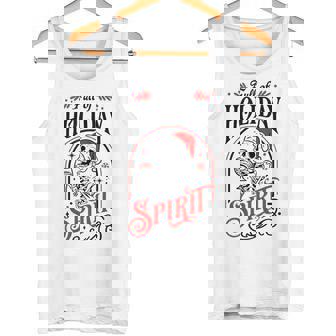 Full Of Holiday Christmas Skeleton Spirit Drinking Wine Pj Tank Top - Monsterry