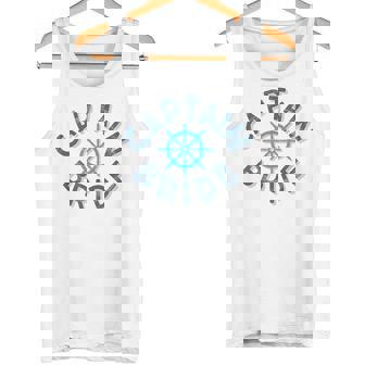 Fun Nautical Wedding Matching Groom Ship Wheel Captain Bride Tank Top - Monsterry