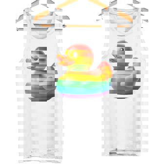 Gay Rubber Duck LGBTQ Rainbow Flag Pride Ducky Tank Top - Monsterry