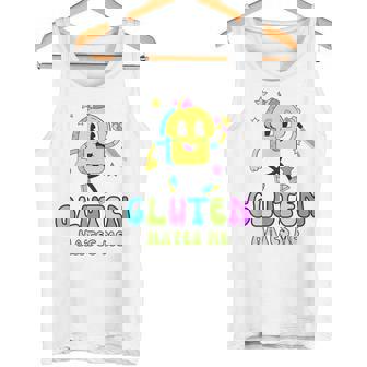 Gluten Hate Me Retrointage Divertido Dibujos Animados Camiseta sin mangas - Regaloses