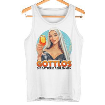 Gottlos Die Batterie Abklemmen X Nonne Nun Aperölchen Spritz Tank Top - Geschenkecke