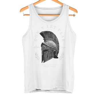 Greek Sparta Helmet Warrior Soldier Backprint Spartan Tank Top - Geschenkecke