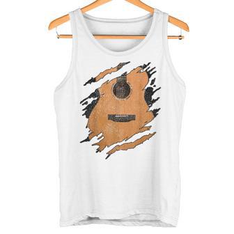 With Guitar Acoustic Music Guitarist Musician Blue Tank Top - Geschenkecke