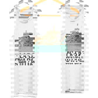 Hand Drawn Alcatraz Swim Team Tank Top - Monsterry