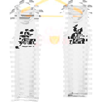 Happy Orange Tabby Cat Mom Tank Top - Monsterry
