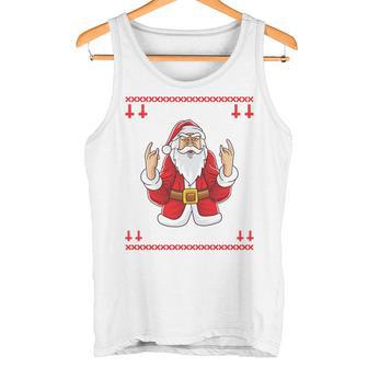 Heavy Metal Christmas Sleigher Hail Santa Claus Rock Music Tank Top - Geschenkecke