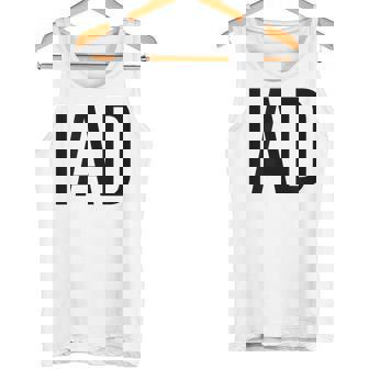 IAD Dulles Airport Code List -Adult Grey Short Sleeve Small Cotton 90 Polyester 10 Modern Minimalist Letter Print Travelers Aviation Enthusiasts Families Tank Top - Monsterry