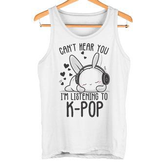 Ich Kann Dich Nicht Hören Ich Hörre Zu Kpop Rabbit K-Pop Gray Tank Top - Geschenkecke