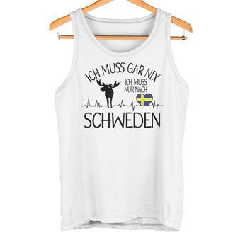 Ich Muss Nur Nach Sweden Ich Muss Gar Nix Gray S Tank Top - Geschenkecke