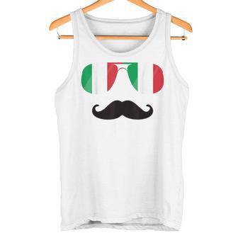 Italien Flagge Sonnenbrille Schnurrbart Italia Flaggen Tank Top - Geschenkecke