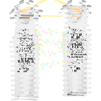 It's Fine I'm Fine Everything Is Fine Christmas Lights Tank Top - Monsterry