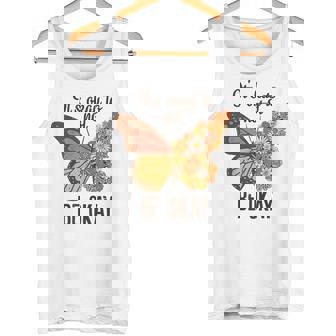 It's Okay To Not Be Okay Butterfly Flower Mental Health Tank Top - Monsterry